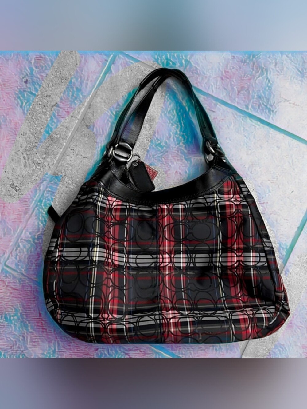Coach Soho Black & Red Plaid Bag - Picture 9 of 16